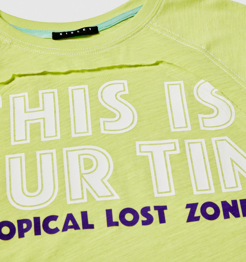 T-shirt with prints - boys' short sleeve t-shirts - Lime | Sisley Young image number 2